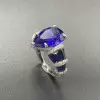 5.4ct Pear Cut Blue Sapphire Engagement Ring