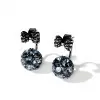 Round Stone Bow-knot Stud Earring