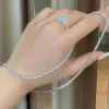 Handmade Round Cut White Sapphire Tennis Necklace