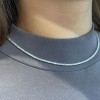Handmade Round Cut White Sapphire Tennis Necklace