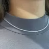 Handmade Round Cut White Sapphire Tennis Necklace
