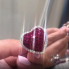7.99ct Princess Cut Ruby Heart Engagement Ring