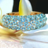 7MM Wide Multicolor Sapphire Paved Wedding Band