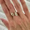 8ctw Emerald and Pear Cut Toi Et Moi Engagement Ring