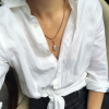 Antique 9ct Pear Cut White Sapphire Button Necklace