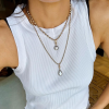 Antique 9ct Pear Cut White Sapphire Button Necklace