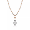 Antique 9ct Pear Cut White Sapphire Button Necklace