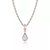 Antique 9ct Pear Cut White Sapphire Button Necklace