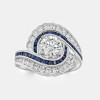 2ct Round Cut Art-deco Bypass Vintage Engagement Ring