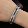 18ctw Blue and White Art-deco Vintage Statement Bracelet