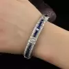 18ctw Blue and White Art-deco Vintage Statement Bracelet