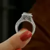4ct Princess Cut White Sapphire 2pcs Bridal Set