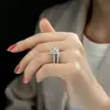 4ct Princess Cut White Sapphire 2pcs Bridal Set