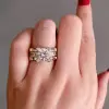 3ct Round Cut White Sapphire 3pcs Bridal Set in Gold
