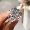 Handmade Radiant Cut Ring Set