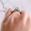 1.2ct Round Cut White Sapphire 2pcs Bridal Set