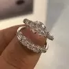 1.5ct Round Cut White Sapphire 2pcs Bridal Set