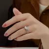 5.5ct Radiant Cut White Sapphire 2pcs Bridal Set