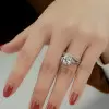 5.5ct Radiant Cut White Sapphire 2pcs Bridal Set