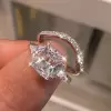 5.5ct Radiant Cut White Sapphire 2pcs Bridal Set