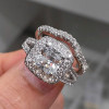 2.5ct Cushion Cut White Sapphire 2pcs Bridal Set