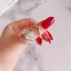 Handmade Double Halo 1.4 ct Pear Cut 3 Stone Ring Set