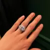 2ct Cushion Cut White Sapphire 3pcs Bridal Set