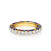 6ctw Three-Sided Rainbow Sapphire Eternity Ring