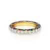 6ctw Three-Sided Rainbow Sapphire Eternity Ring