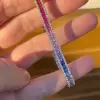 12.6ctw Princess Cut Rainbow Sapphire Tennis Bracelet