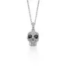 Skull Pendant Necklace in Sterling Silver