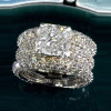5.6ct Princess Cut Yellow Sapphire Paved Wedding Ring Set