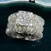 5.6ct Princess Cut Yellow Sapphire Paved Wedding Ring Set