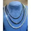10MM Round Cut White Sapphire Tennis Necklace