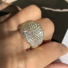 Paved White Sapphire Curved Bold Cocktail Ring