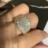Paved White Sapphire Curved Bold Cocktail Ring
