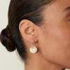 Flush Set Sandblasted Disc Starry Drop Earrings