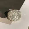 Paved White Sapphire Curved Bold Cocktail Ring