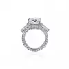 4ct Three-stone Emerald Cut White Sapphire Engagement Ring