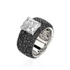 6.5ct Radiant Cut White Sapphire Bold Paved Ring