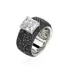 6.5ct Radiant Cut White Sapphire Bold Paved Ring