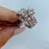 1.5ct Round Cut White Sapphire 2pcs Bridal Set