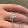 Handmade 2.65CT Oval Cut Ring Set in Rose Gold