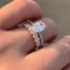 Handmade 2.65CT Oval Cut Ring Set in Rose Gold