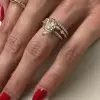 4.5ct Pear Cut White Sapphire 3pcs Bridal Set in Gold