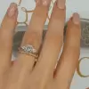 1.3ct Cushion Cut White Sapphire 2pcs Bridal Set in Rose Gold