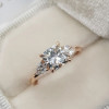1.3ct Cushion Cut White Sapphire 2pcs Bridal Set in Rose Gold