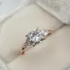 1.3ct Cushion Cut White Sapphire 2pcs Bridal Set in Rose Gold