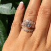 Handmade1.5ct  Oval Cut  Ring with Crown Wedding Band