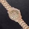Shiny Elegant Double Halo Round full Diamond Dial and Strap Watch